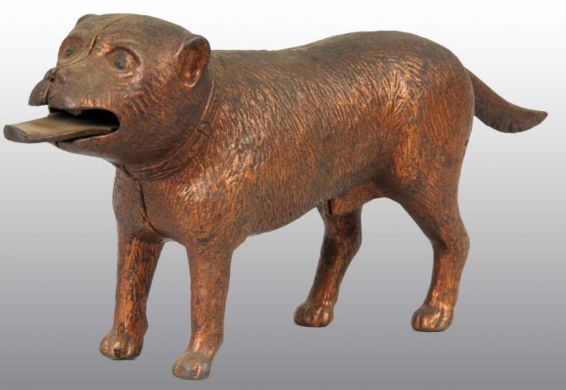 Appraisal: Cast Iron Standing Bulldog Mechanical Bank Description Manufactured by H