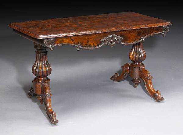 Appraisal: An early Victorian rosewood library table second quarter th century