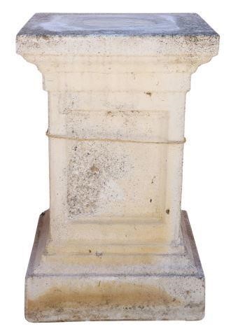 Appraisal: Large cast stone pedestal thc having squared top and base