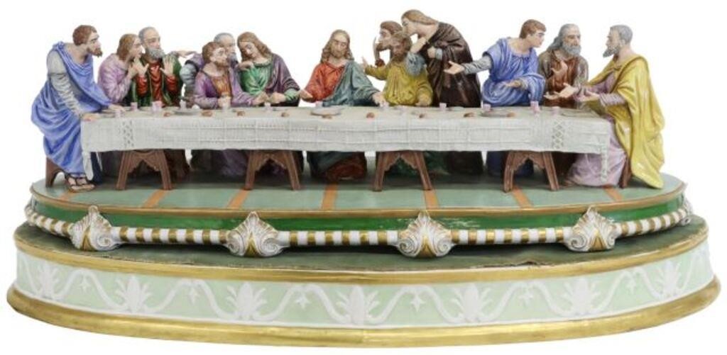 Appraisal: Large German porcelain figural group The Last Supper Sitzendorf th