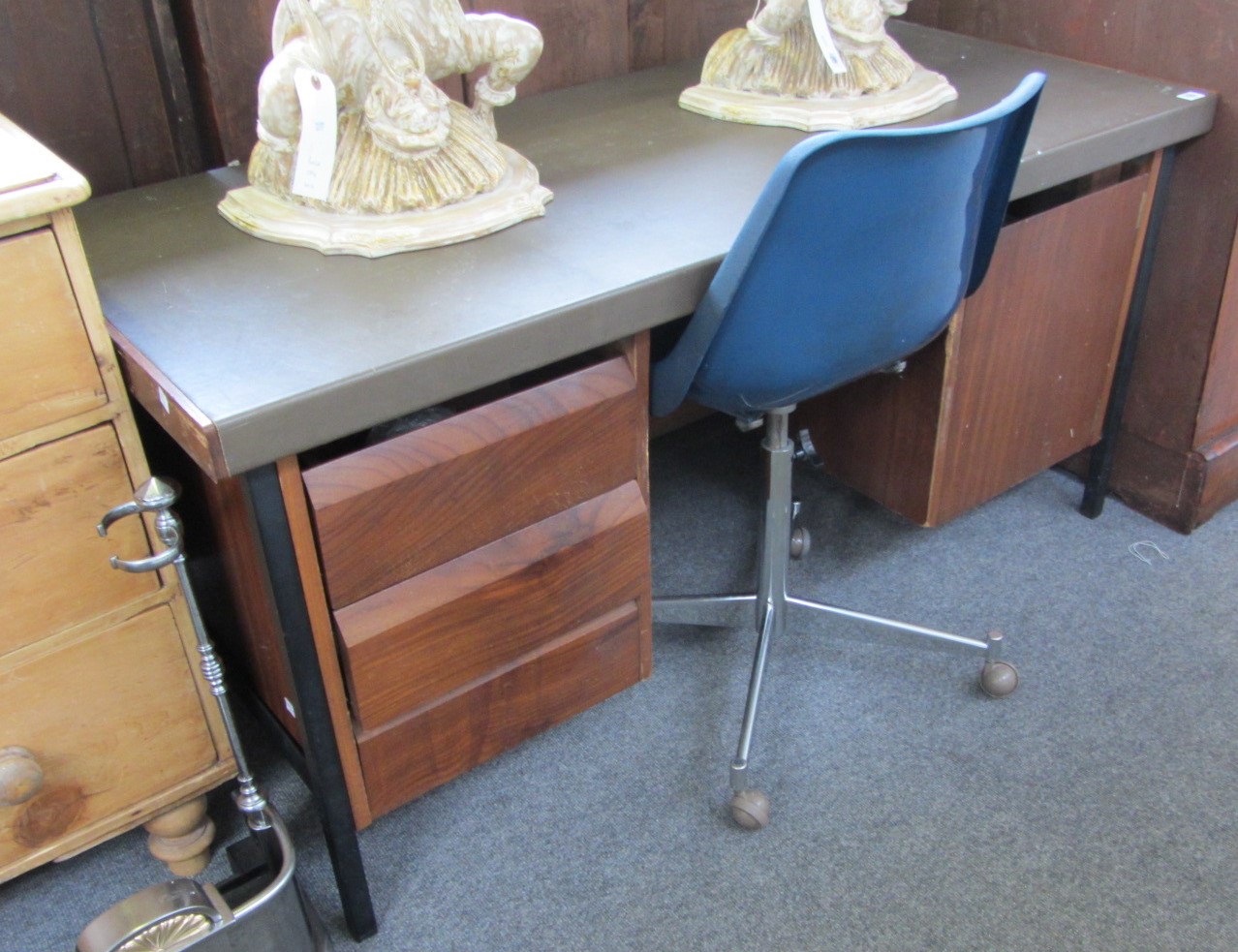 Appraisal: A th century Robin Day desk cm wide together with