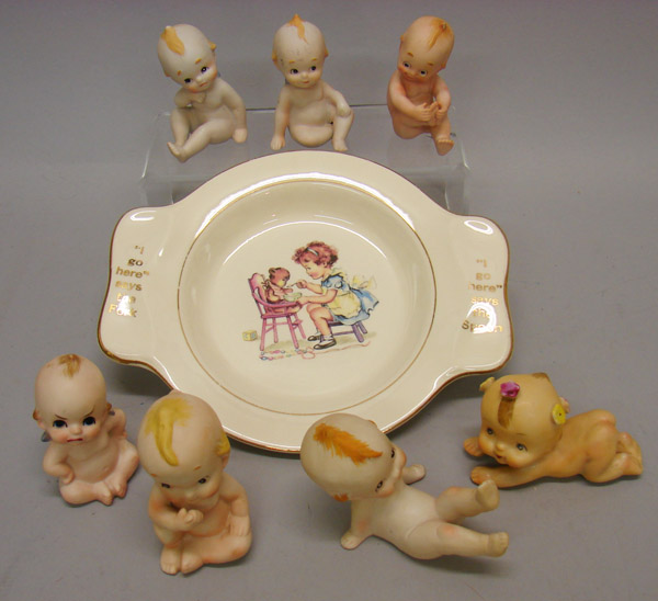 Appraisal: Lot Kewpie type figurines in different positions Marked Lefton Japan