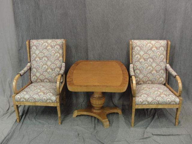 Appraisal: Biedermeier Style Table Chairs From a Bedford home Dimensions w