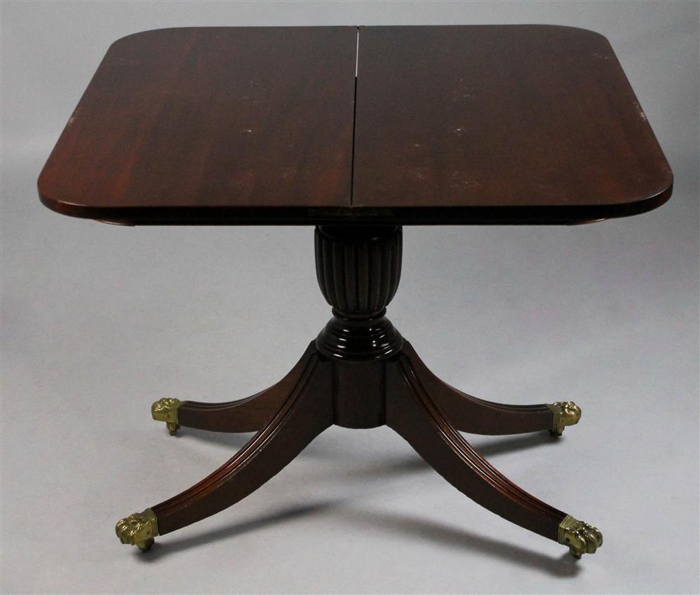 Appraisal: AMERICAN FEDERAL STYLE MAHOGANY CARD TABLE having a hinged rectangular