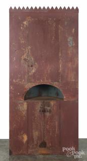 Appraisal: Contemporary painted pine corner cupboard with blind doors and a