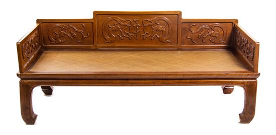 Appraisal: Sale Lot A Hardwood Day Bed having relief carved chilong