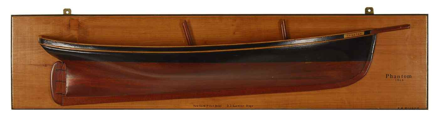 Appraisal: HALF MODEL OF THE NEW YORK PILOT BOAT PHANTOMBy Thomas