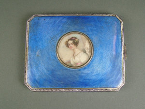 Appraisal: A continental silver gilt cigarette case circa the blue enamel