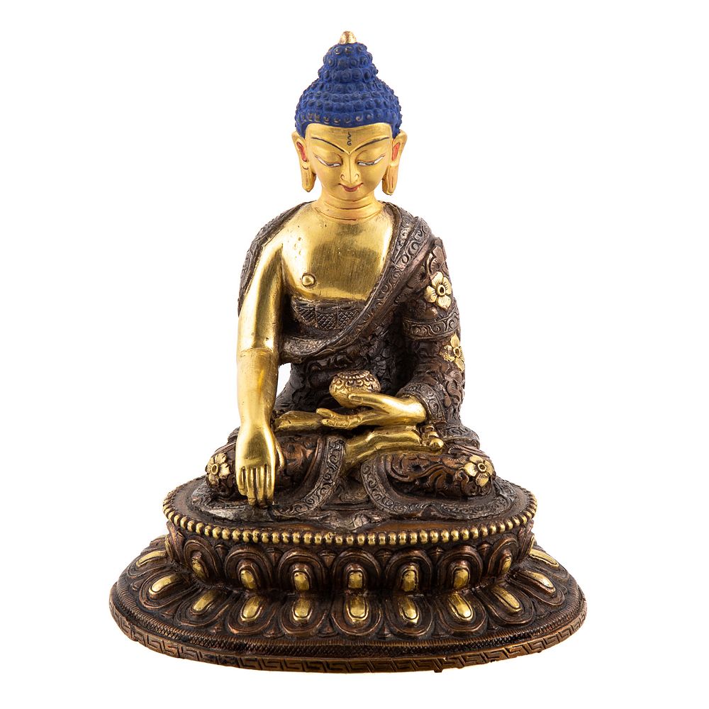 Appraisal: Chinese Bronze Seated Buddha Polished and patinated bronze Buddha with