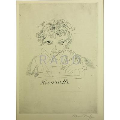 Appraisal: RAOUL DUFY French - Etching on paper Henriette framed Signed