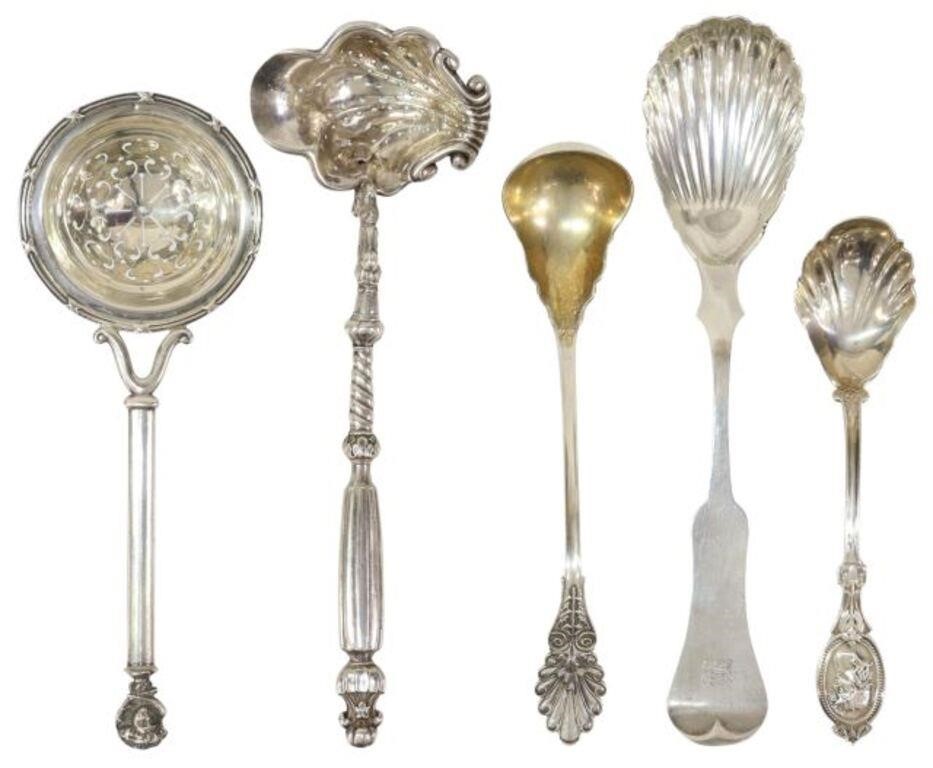 Appraisal: lot of American sterling and coin silver serving flatware including