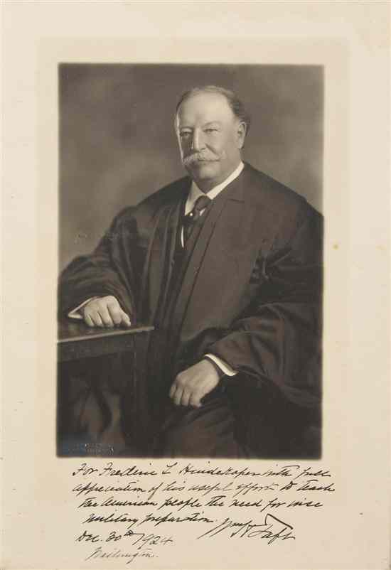 Appraisal: TAFT WILLIAM HOWARD A black and white portrait by Harris