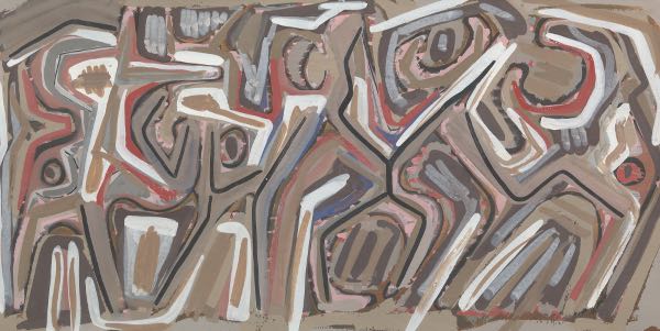 Appraisal: ROBERT WINSLOW AMERICAN B x Abstract figures Gouache on paper