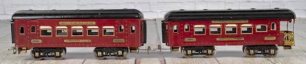 Appraisal: Two Ives standard gauge Pullman parlor tra Two Ives standard