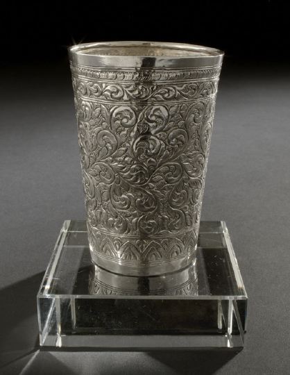 Appraisal: Asian Silver Beaker first half th century probably Tibet of