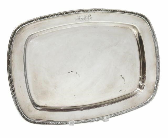 Appraisal: American sterling silver service tray Towle Silversmiths Newburyport Massachusetts shape