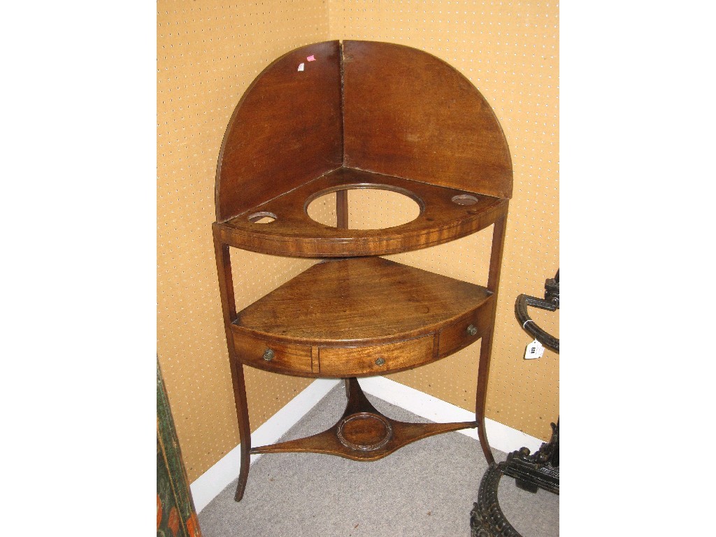 Appraisal: Georgian mahogany corner washstand