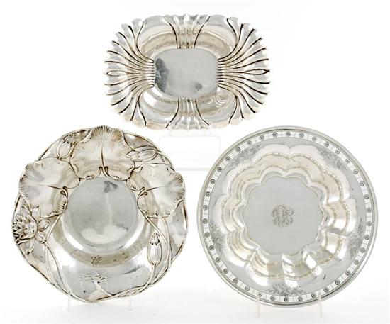 Appraisal: American sterling bowls and footed dish late th early th