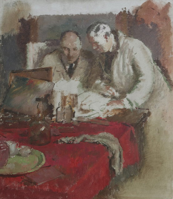 Appraisal: ATTRIBUTED TO ARTHUR RALPH MIDDLETON TODD - Two artists at