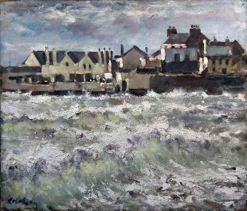 Appraisal: Colin Colahan - - Oil painting - ''East Wind Lyme