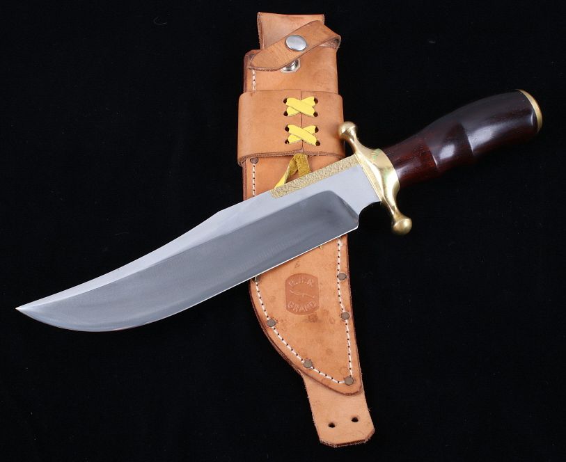 Appraisal: R H R Grand Custom Bowie Knife Leather Sheath Featured