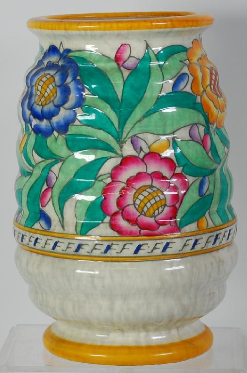 Appraisal: CHARLOTTE RHEAD 'PERSIAN ROSE' PATTERN TUBE LINED POTTERY VASE designed