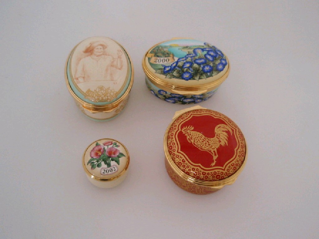 Appraisal: Four Halcyon Days enamel boxes