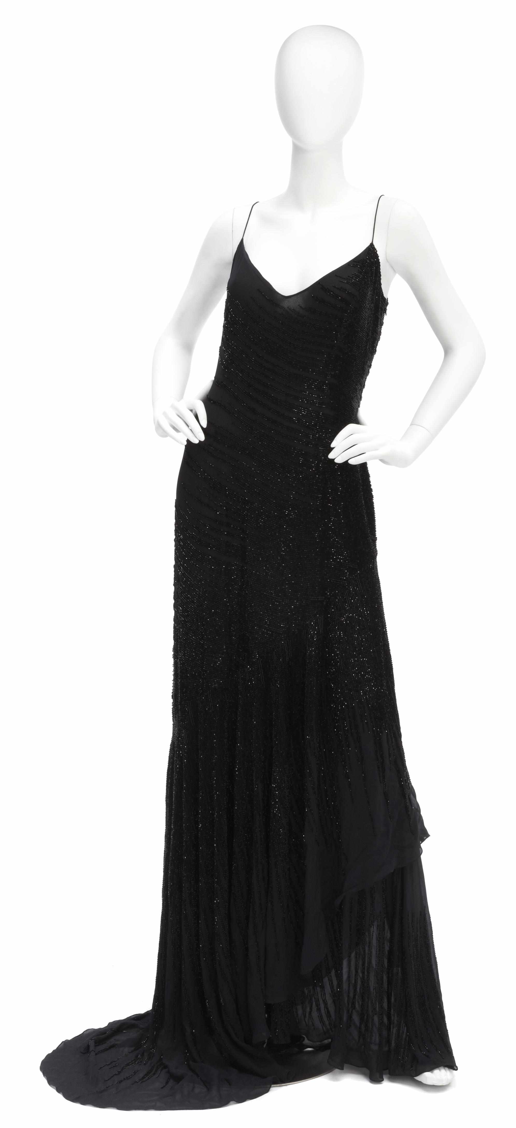 Appraisal: An Amanda Wakeley long black beaded gown No size or