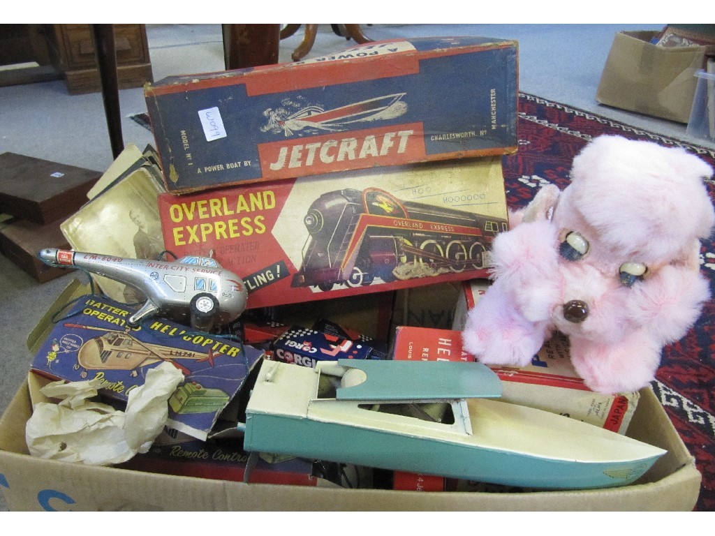 Appraisal: Box of toys including Cragston Sleepy Poodle Corgi etc