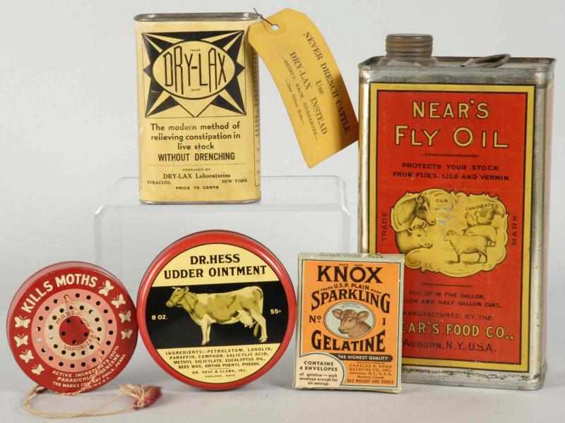 Appraisal: Lot of Assorted Product Tins Description Mostly farm animal related