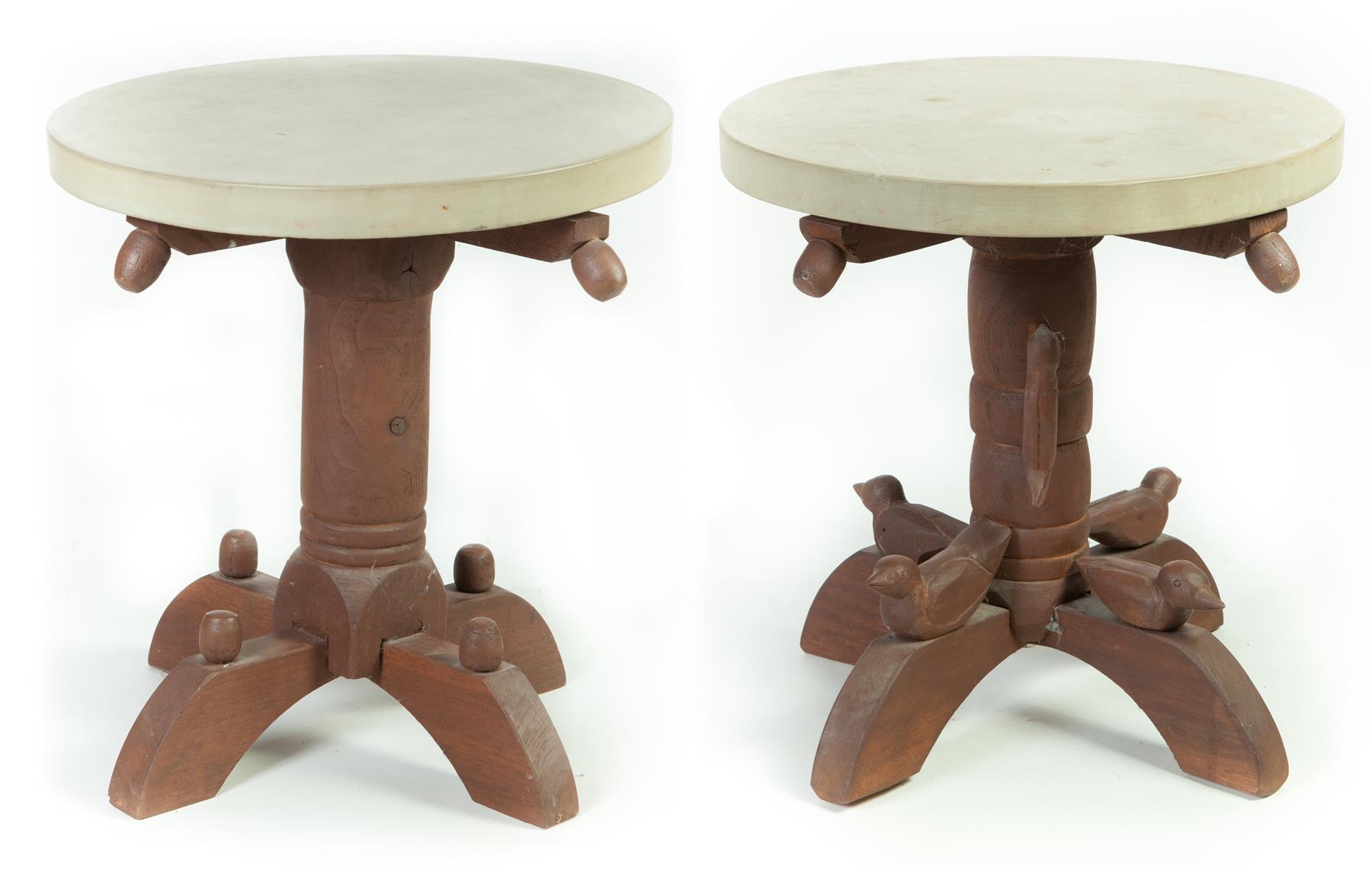 Appraisal: TWO TABLES BY ERNEST POPEYE REED OHIO - Unsigned Wooden