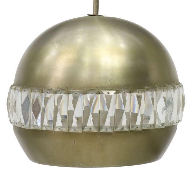 Appraisal: Italian mid-century modern gilt metal pendant ceiling lamp th c