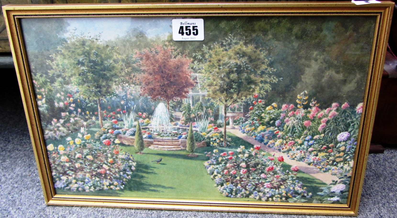 Appraisal: Circle of Beatrice Parsons A garden scene with fountain amongst