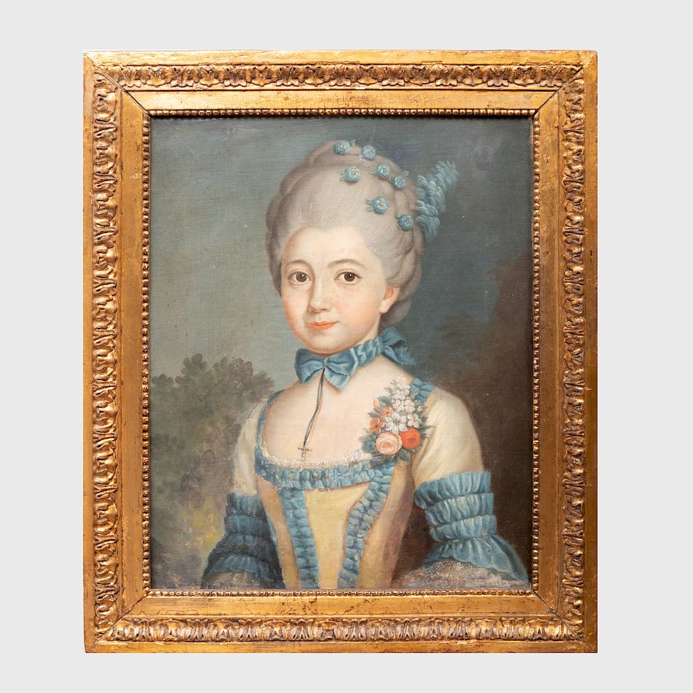 Appraisal: Continental School Portrait of a Lady Oil on canvas unsigned