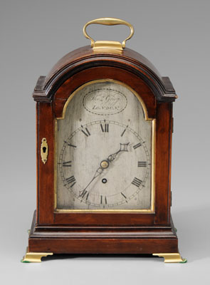 Appraisal: George III Mahogany Bracket Clock late th century mahogany veneers