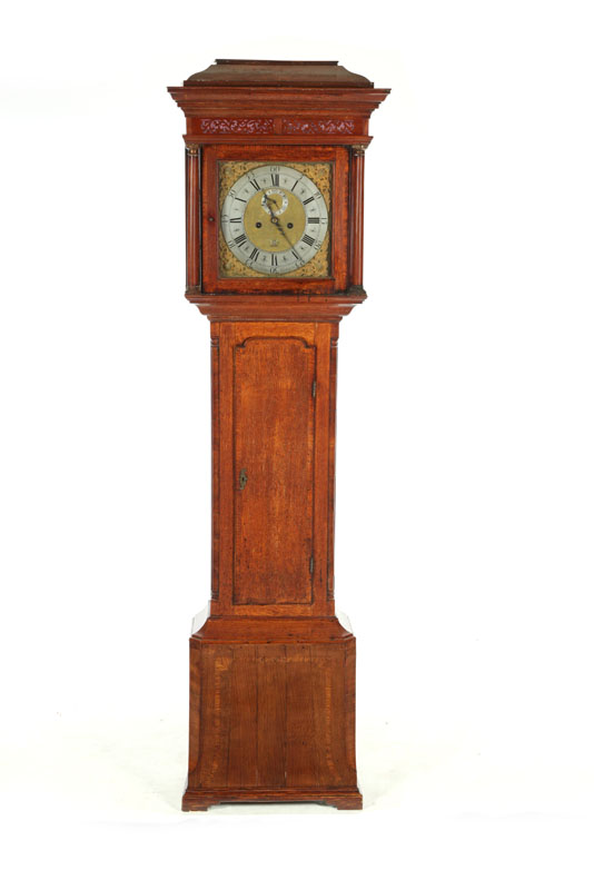 Appraisal: GEORGE III TALL CASE CLOCK England th century oak and