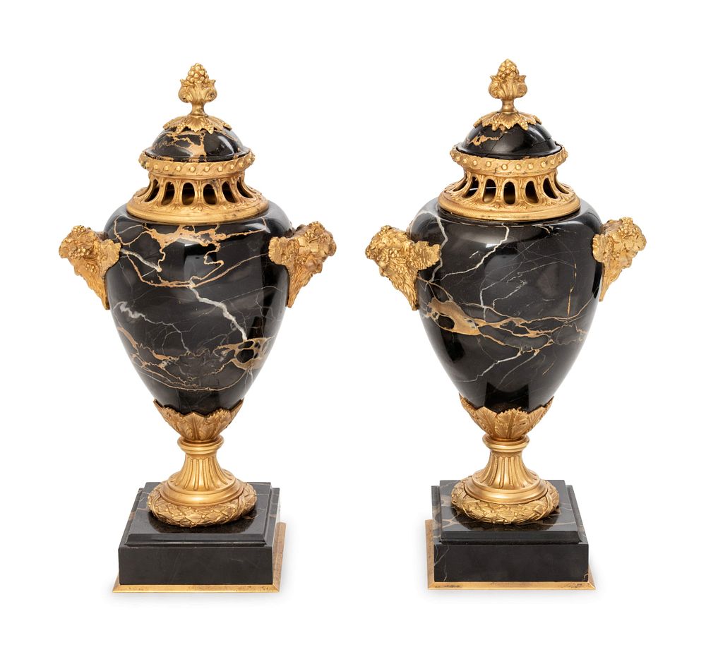 Appraisal: A Pair of Louis XV Style Gilt Bronze Mounted Marble