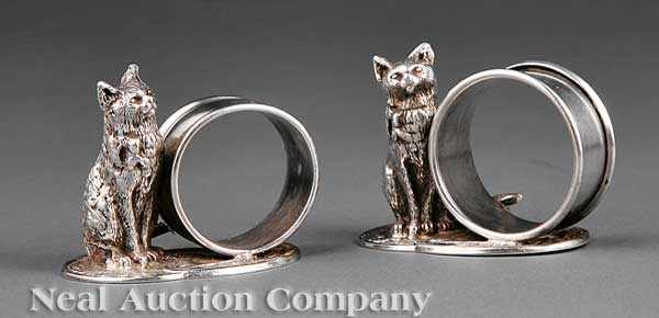 Appraisal: A Pair of Antique Silverplate Figural Napkin Rings th c