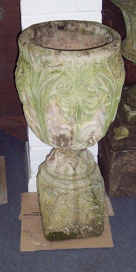 Appraisal: A foliate decorated urn on stand cm high