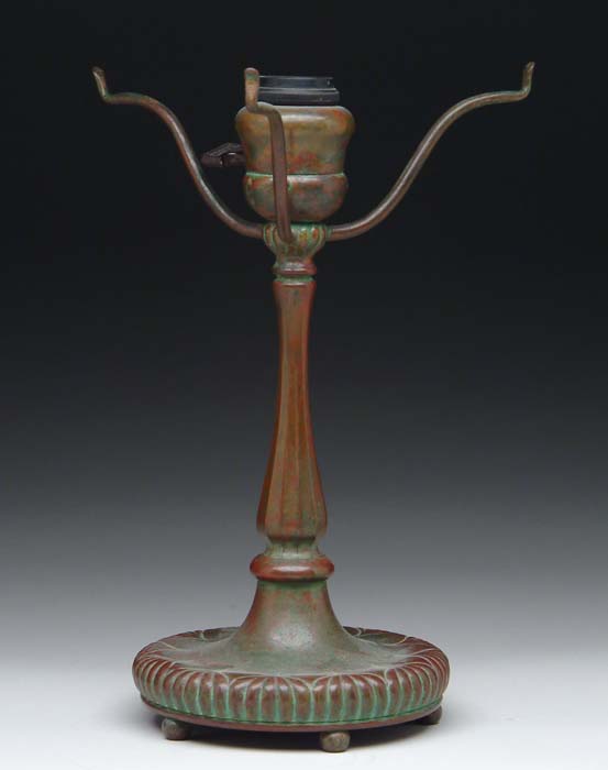 Appraisal: TIFFANY STUDIOS LAMP BASE Very nice three-pronged base carries a