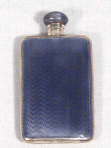 Appraisal: A Scandinavian silver and enamel perfume flask circa rubbed marks