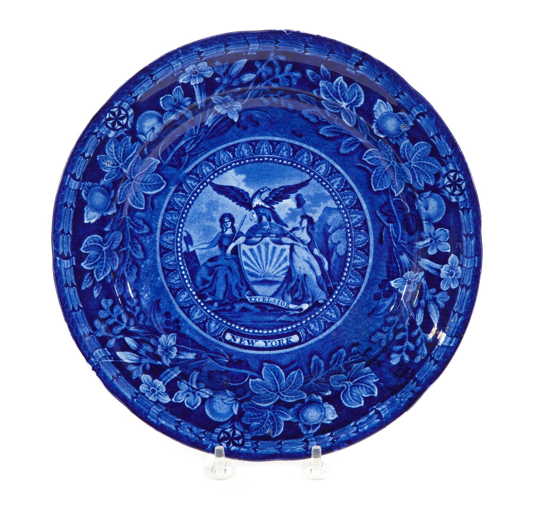 Appraisal: HISTORICAL BLUE STAFFORDSHIRE PLATE England nd quarter- th century States