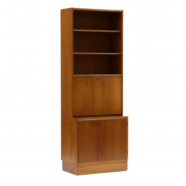 Appraisal: POUL HUNDEVAD DENMARK - TEAK DESK AND BOOKCASE s teak