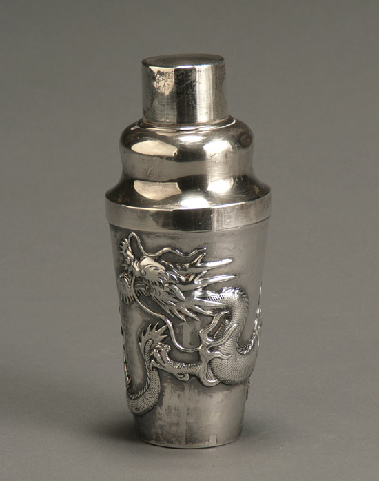 Appraisal: Chinese Export Silver 'Dragon' Cocktail Shaker First Half th Century