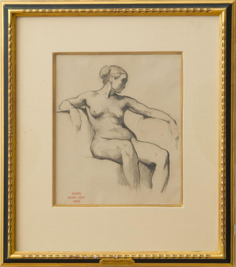 Appraisal: HENRI L OPOLD L VY - SEATED FEMALE NUDE Black