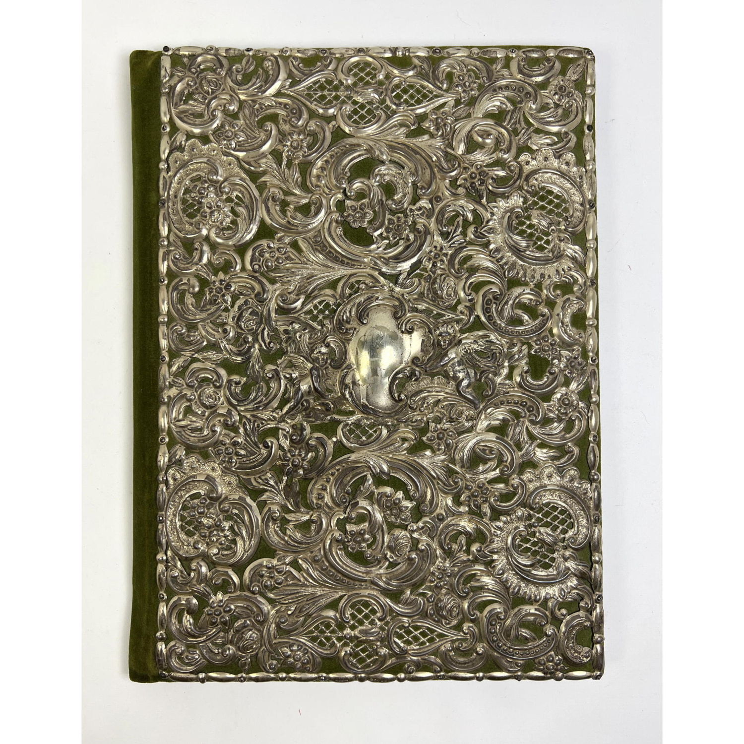 Appraisal: Large Sterling filigree folio with fitted interior Dimensions H inches