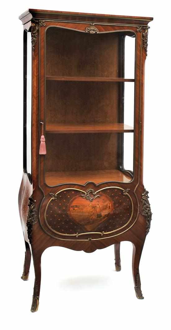 Appraisal: A Louis XVI style Kingwood and marquetry vitrine Late th