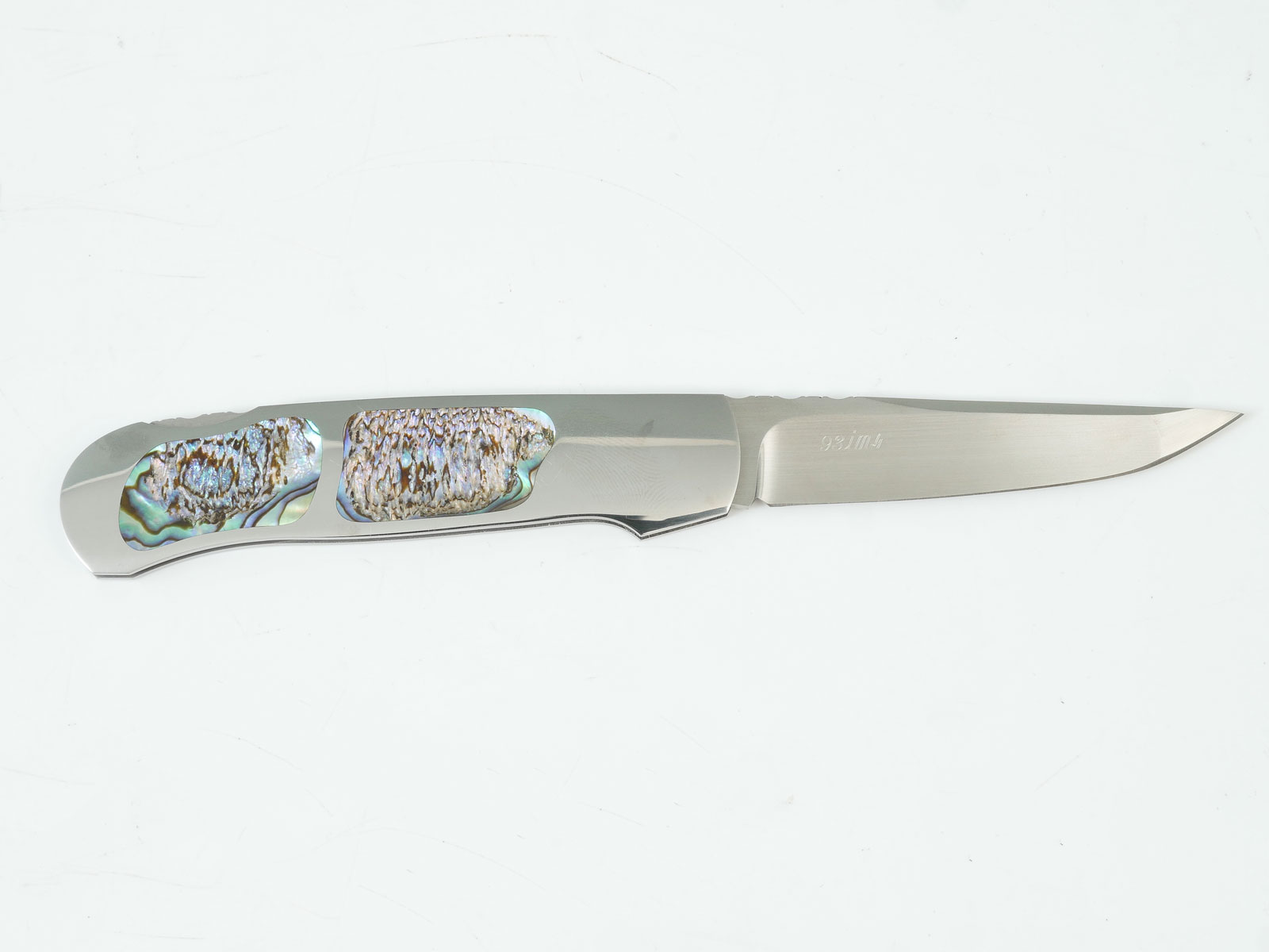 Appraisal: W D PEASE FOLDER ABALONE HANDLE Stainless steel lockback design