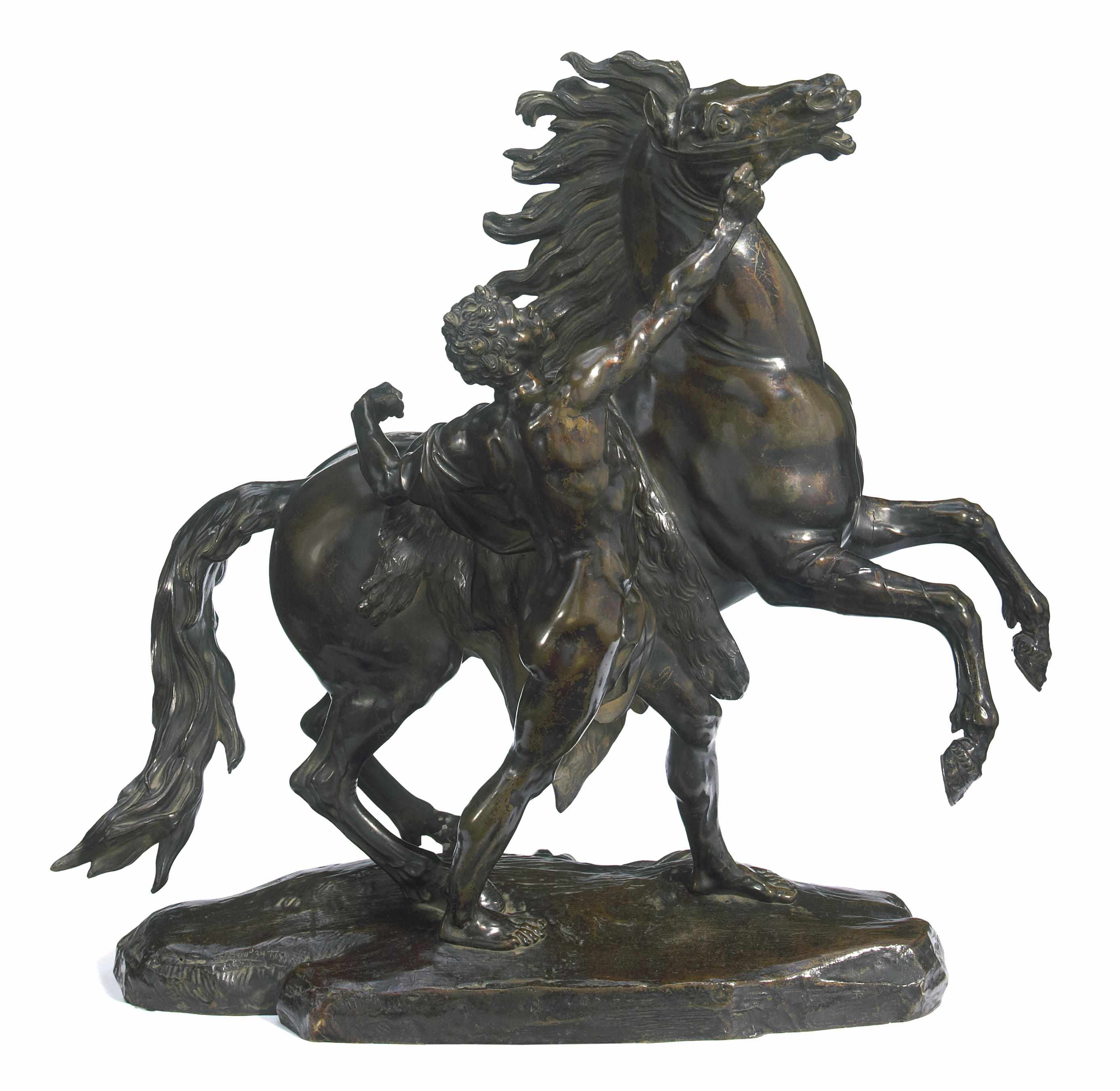 Appraisal: A French patinated bronze model of the Marly horse after