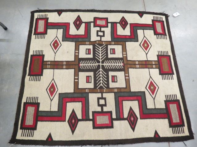 Appraisal: Navaho Indian Rug wonderful designs with corn diamonds linked geometrics